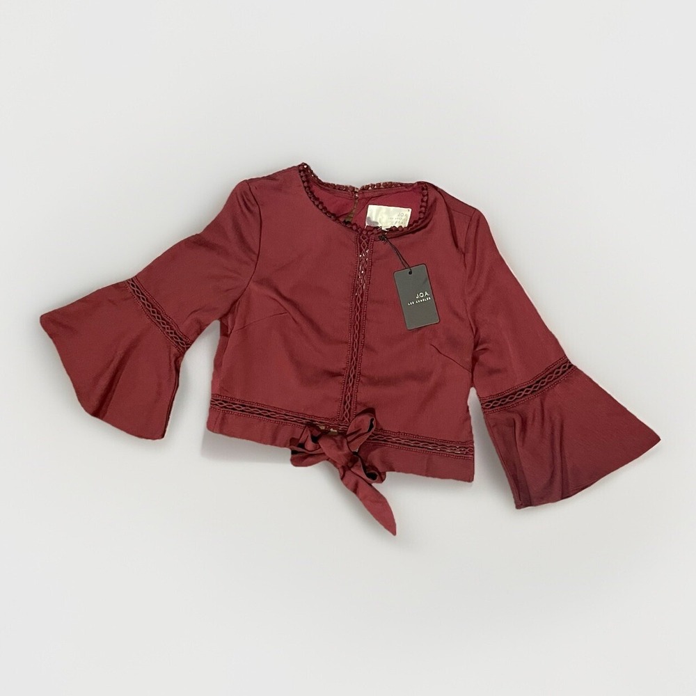 J.O.A.‎ Las Angelas Red Cropped Top Maroon Blouse Small